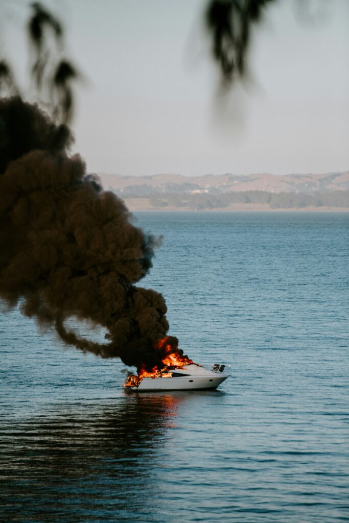 Fire on boat