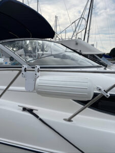 A fender system next to a boat fender